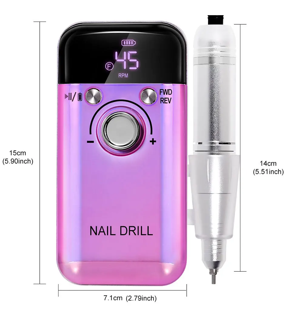 45000RPM Electric Nail Drill Machine Professional Nail Drills for Gel Nails Polish Rechargeable Portable Nail File Manicure Tool 45000RPM Electric Nail Drill Machine Professional Nail Drills for Gel Nails Polish Rechargeable Portable Nail File Manicure Tool