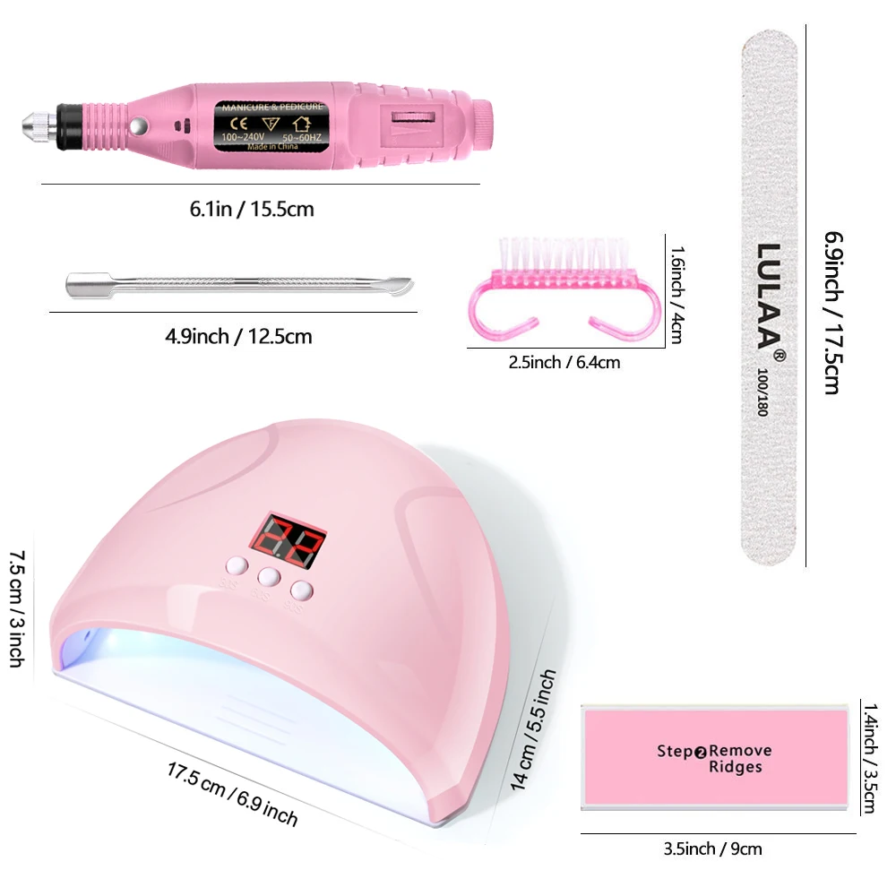 LINMANDA Electric USB Nail Drill Portable Polish File Kit with 36W UV LED Nail Lamp Gel Manicure Dryer Lamp Nail Starter Set LINMANDA Electric USB Nail Drill Portable Polish File Kit with 36W UV LED Nail Lamp Gel Manicure Dryer Lamp Nail Starter Set