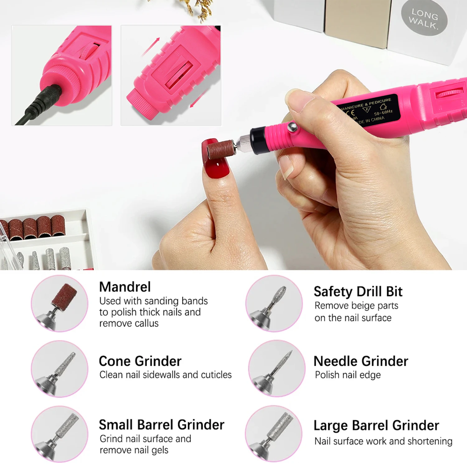 Portable Professional Electric Nail Drill Machine Manicure Tools Pedicure Drill Set Family Nail File Nail Drill Equipment Portable Professional Electric Nail Drill Machine Manicure Tools Pedicure Drill Set Family Nail File Nail Drill Equipment