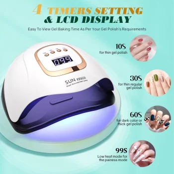 380W UV LED Nail Lamp – Fast-Drying Nail Curing Lamp for Gel Polish, Pro-Grade Home and Salon Use 2 81468 5xgtyz