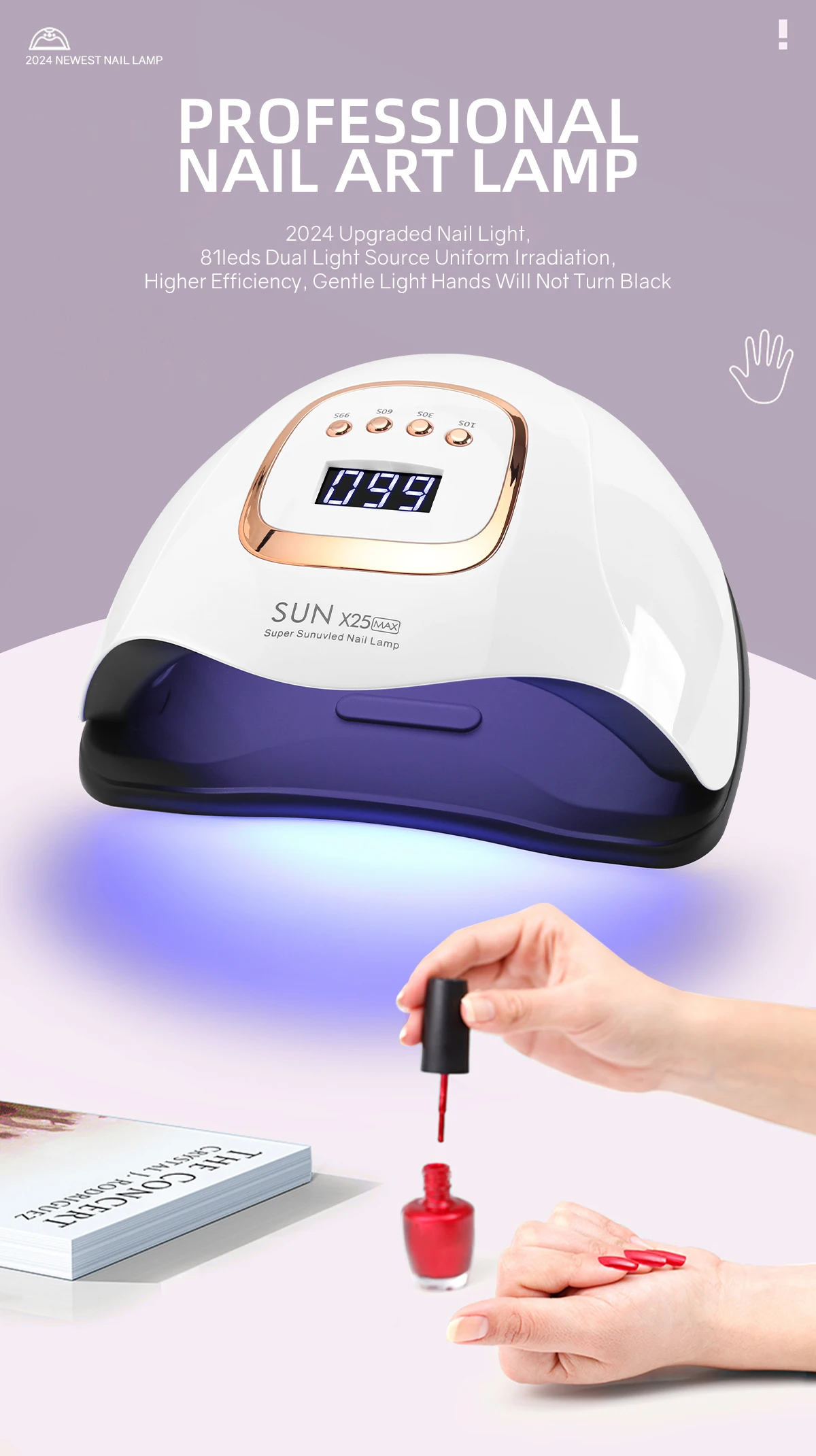 UV LED Nail Lamp 380W Nail Curing Lamps For Home Salon Powerful LED Drying Lamps For All Gel Polish Professional Nail Equipment 380W UV LED Nail Lamp - UV LED Nail Lamp 380W Nail Curing Lamps For Home Salon Powerful LED Drying Lamps For All Gel Polish Professional Nail Equipment