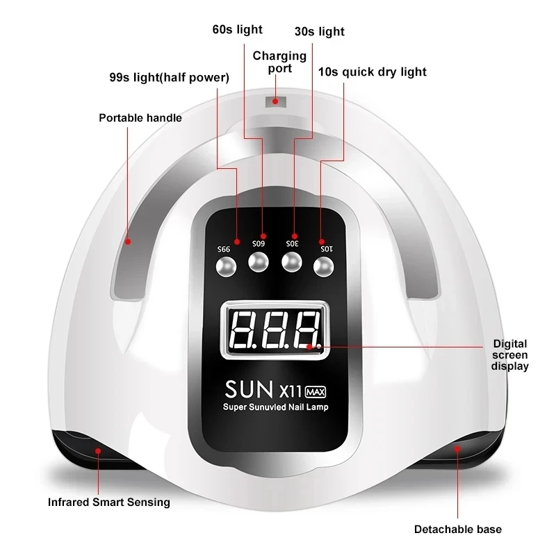 Nail Dryer LED Nail Lamp UV Light For Curing All Gel Nail Polish With LCD Display Motion Sensing Manicure Pedicure Salon Tools Nail Dryer LED Nail Lamp UV Light For Curing All Gel Nail Polish With LCD Display Motion Sensing Manicure Pedicure Salon Tools