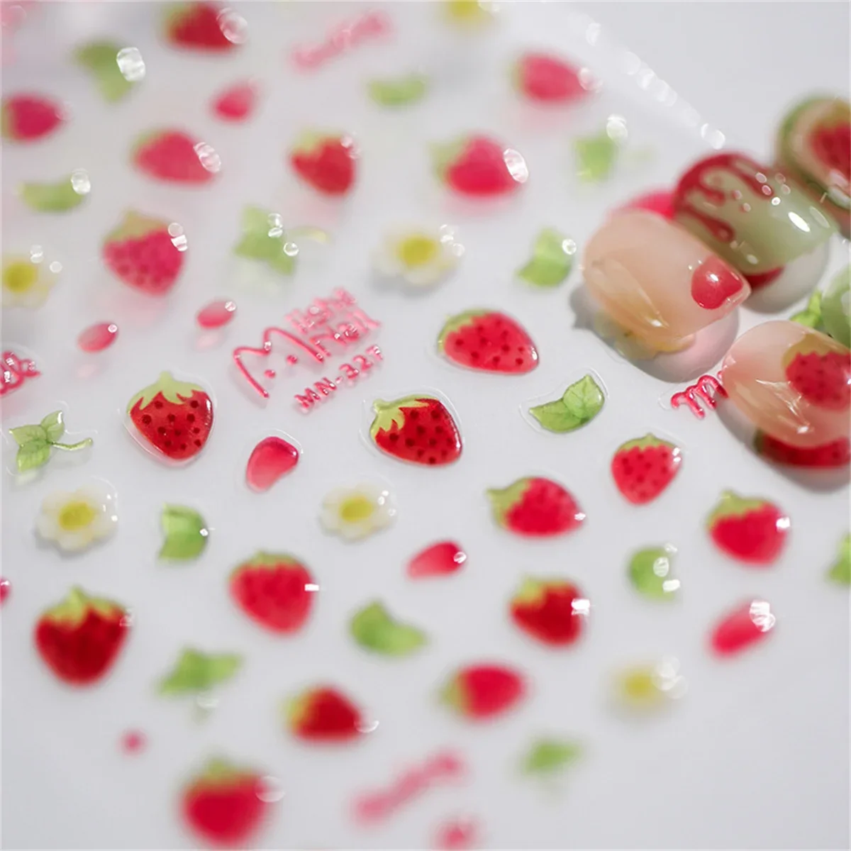 1pcs 5D Kawaii Jelly Strawberry Nail Art Stickers Fashion Cartoon Fruit Nail Transfer Slider Decals DIY Decorations Accessories 1pcs 5D Kawaii Jelly Strawberry Nail Art Stickers Fashion Cartoon Fruit Nail Transfer Slider Decals DIY Decorations Accessories