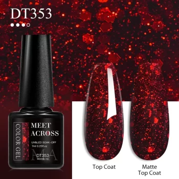Meet Across 7 ml Red Gel Nail Polish – Crystal Finish Semi‑Permanent Soak‑Off UV/LED Varnish for Nail Art 3 81679 jlqvor