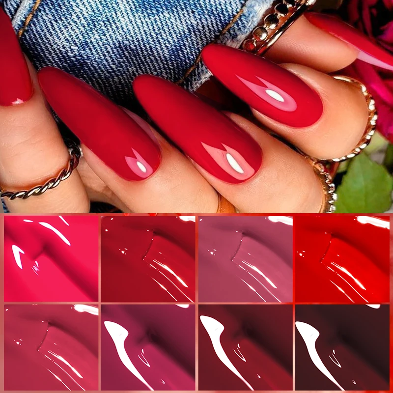 MEET ACROSS 7ml Red Gel Nail Polish Crystal Semi Permanent Soak Off UV Gel Varnish Nail Art Manicure Base Matte Top Coat Vernis MEET ACROSS 7ml Red Gel Nail Polish Crystal Semi Permanent Soak Off UV Gel Varnish Nail Art Manicure Base Matte Top Coat Vernis