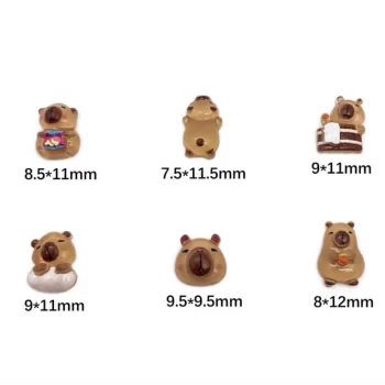 Cartoon Cute Resin Capybara Nail Charms – Adorable DIY Hamster Nail Art Accessories 2 81732 8iinjb