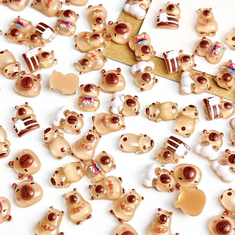 50Pcs Cartoon Cute Resin Capybara Nail Charms Creative Hamster Animal Nail Art Decoration Accessories for DIY Manicure Crafts 50Pcs Cartoon Cute Resin Capybara Nail Charms Creative Hamster Animal Nail Art Decoration Accessories for DIY Manicure Crafts