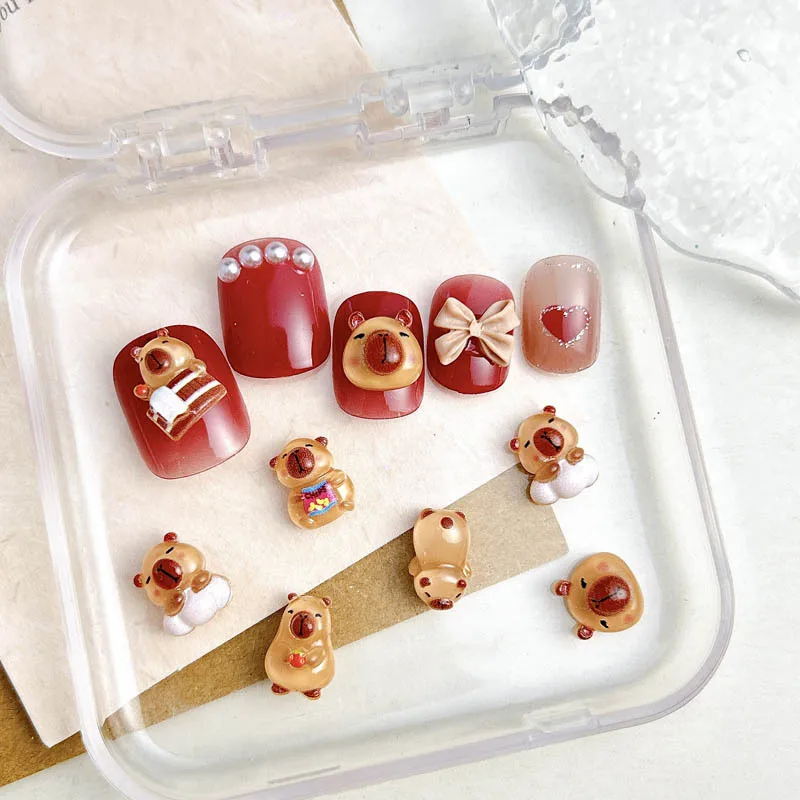 50Pcs Cartoon Cute Resin Capybara Nail Charms Creative Hamster Animal Nail Art Decoration Accessories for DIY Manicure Crafts 50Pcs Cartoon Cute Resin Capybara Nail Charms Creative Hamster Animal Nail Art Decoration Accessories for DIY Manicure Crafts