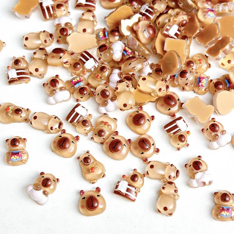 50Pcs Cartoon Cute Resin Capybara Nail Charms Creative Hamster Animal Nail Art Decoration Accessories for DIY Manicure Crafts 50Pcs Cartoon Cute Resin Capybara Nail Charms Creative Hamster Animal Nail Art Decoration Accessories for DIY Manicure Crafts