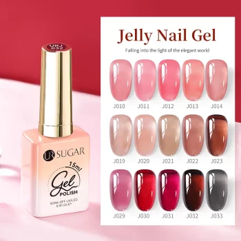 UR SUGAR 15ml Blood Red Jelly Gel Nail Polish – Translucent Crystal Nude UV Varnish for Fall-Winter Drama 4 81911 ntl8jc