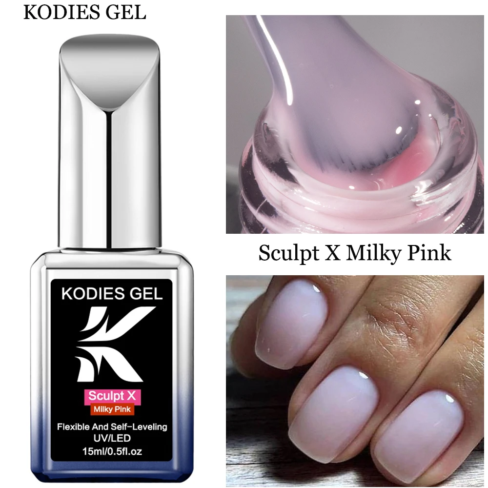 KODIES GEL Builder Nail Gel in a Bottle Milky Pink 15ML Brush on Builder Extension Gel Polish Soak Off French Manicure Hard Gel Brush-on builder nail gel polish - KODIES GEL Builder Nail Gel in a Bottle Milky Pink 15ML Brush on Builder Extension Gel Polish Soak Off French Manicure Hard Gel