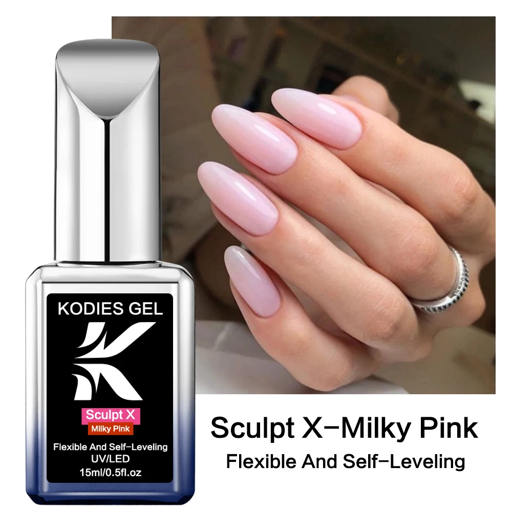 KODIES GEL Builder Nail Gel in a Bottle Milky Pink 15ML Brush on Builder Extension Gel Polish Soak Off French Manicure Hard Gel Brush-on builder nail gel polish - KODIES GEL Builder Nail Gel in a Bottle Milky Pink 15ML Brush on Builder Extension Gel Polish Soak Off French Manicure Hard Gel