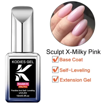 KODIES GEL 15 ml Milky Pink Brush-on Builder Nail Gel Polish – Soak-off Hard Gel for French Manicure & Extensions 3 81964 sdlkuu