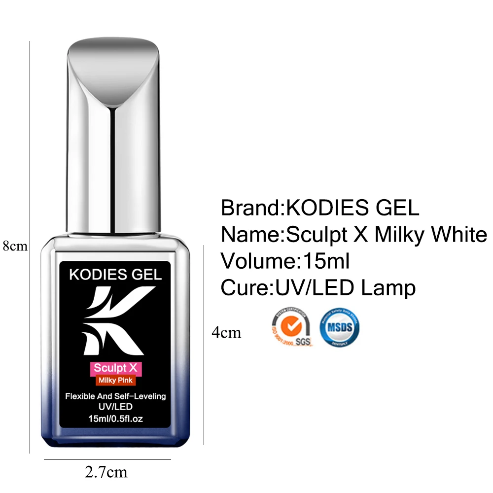 KODIES GEL Builder Nail Gel in a Bottle Milky Pink 15ML Brush on Builder Extension Gel Polish Soak Off French Manicure Hard Gel Brush-on builder nail gel polish - KODIES GEL Builder Nail Gel in a Bottle Milky Pink 15ML Brush on Builder Extension Gel Polish Soak Off French Manicure Hard Gel