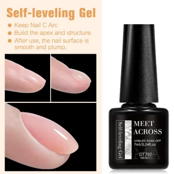 MEET ACROSS Self-Levelling Gel Nail Polish 7 ml – Strong Base & Reinforced Lacquer 1 82128 yfowb2