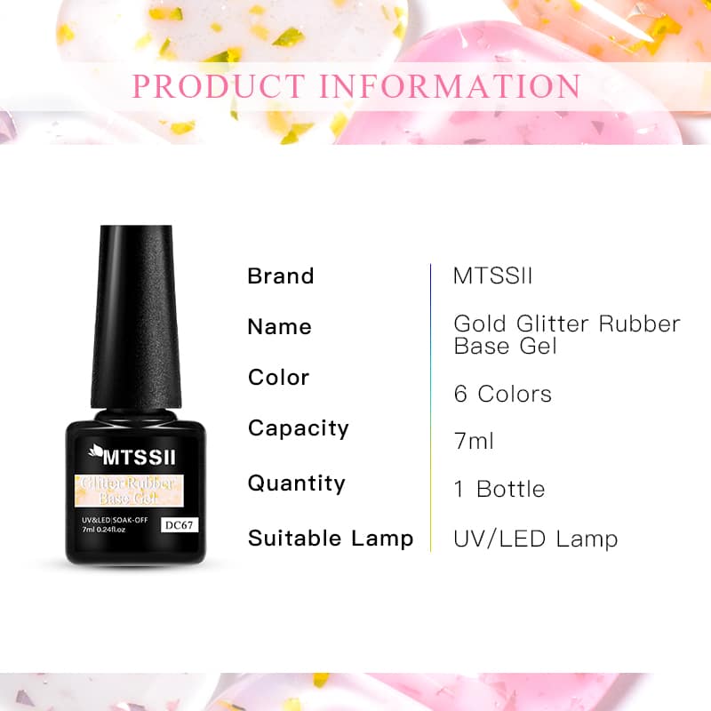 Mtssii 7ml Gold Glitter Rubber Base Gel Polish Gold Pink Milky White Semi Permanent UV LED Nail Art Gel Varnish Mtssii 7ml Gold Glitter Rubber Base Gel Polish Gold Pink Milky White Semi Permanent UV LED Nail Art Gel Varnish