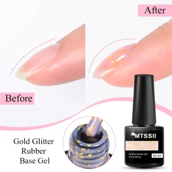 MTSSII Gold Glitter Rubber Base Gel Polish 7 ml – Gold | Pink | Milky White 2 82137 x6hm4n