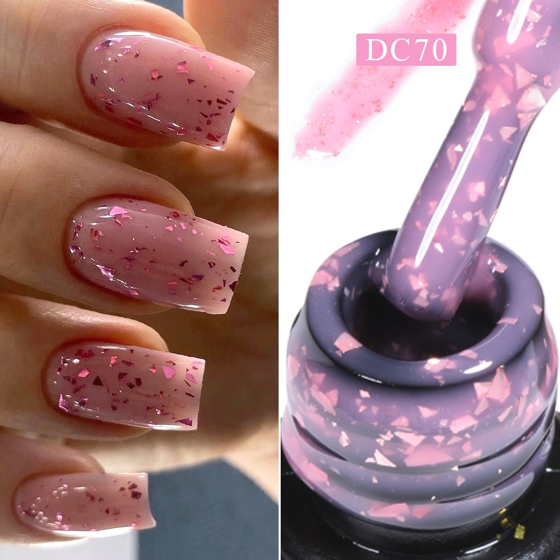 Mtssii 7ml Gold Glitter Rubber Base Gel Polish Gold Pink Milky White Semi Permanent UV LED Nail Art Gel Varnish Mtssii 7ml Gold Glitter Rubber Base Gel Polish Gold Pink Milky White Semi Permanent UV LED Nail Art Gel Varnish