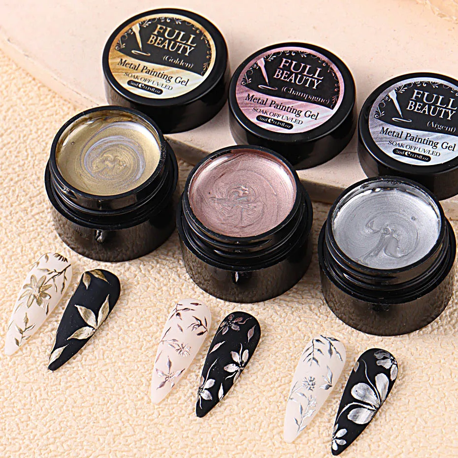 5mlGold Silver Metallic Chrome 3D Painting Gel Polish Super Bright Rose Gold Mirror Metal Gel Drawing UV/LED Semi Permanent Gel 5mlGold Silver Metallic Chrome 3D Painting Gel Polish Super Bright Rose Gold Mirror Metal Gel Drawing UV/LED Semi Permanent Gel