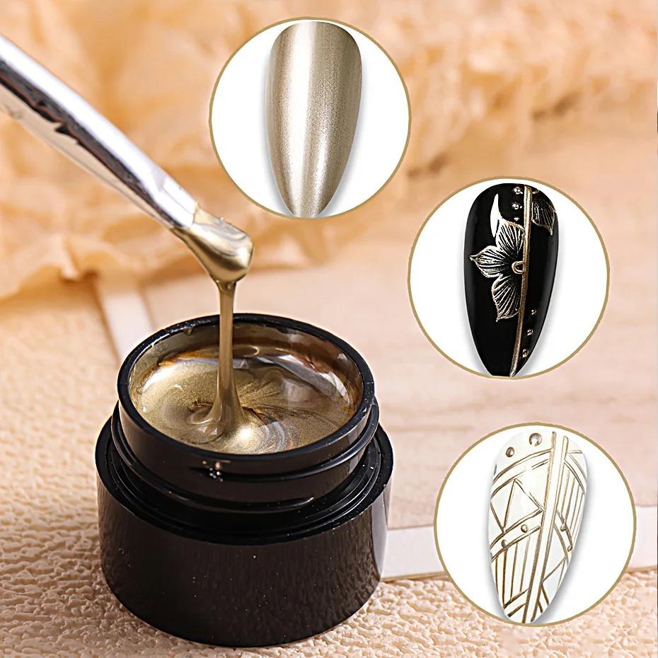 5mlGold Silver Metallic Chrome 3D Painting Gel Polish Super Bright Rose Gold Mirror Metal Gel Drawing UV/LED Semi Permanent Gel 5mlGold Silver Metallic Chrome 3D Painting Gel Polish Super Bright Rose Gold Mirror Metal Gel Drawing UV/LED Semi Permanent Gel