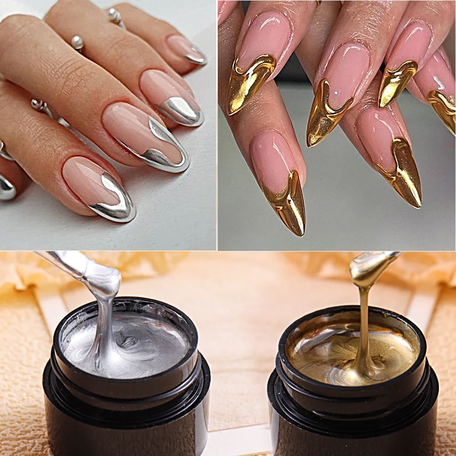 5mlGold Silver Metallic Chrome 3D Painting Gel Polish Super Bright Rose Gold Mirror Metal Gel Drawing UV/LED Semi Permanent Gel 5mlGold Silver Metallic Chrome 3D Painting Gel Polish Super Bright Rose Gold Mirror Metal Gel Drawing UV/LED Semi Permanent Gel