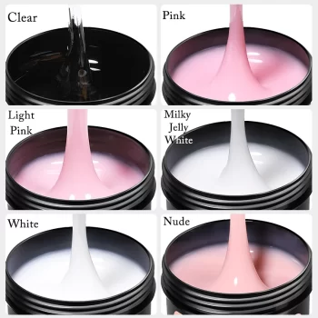 UR Sugar 150g Quick Extension Gel – Jelly Pink and Milky White Camouflage Hard Gel for UV LED French Nail Designs 3 82308 2drffu