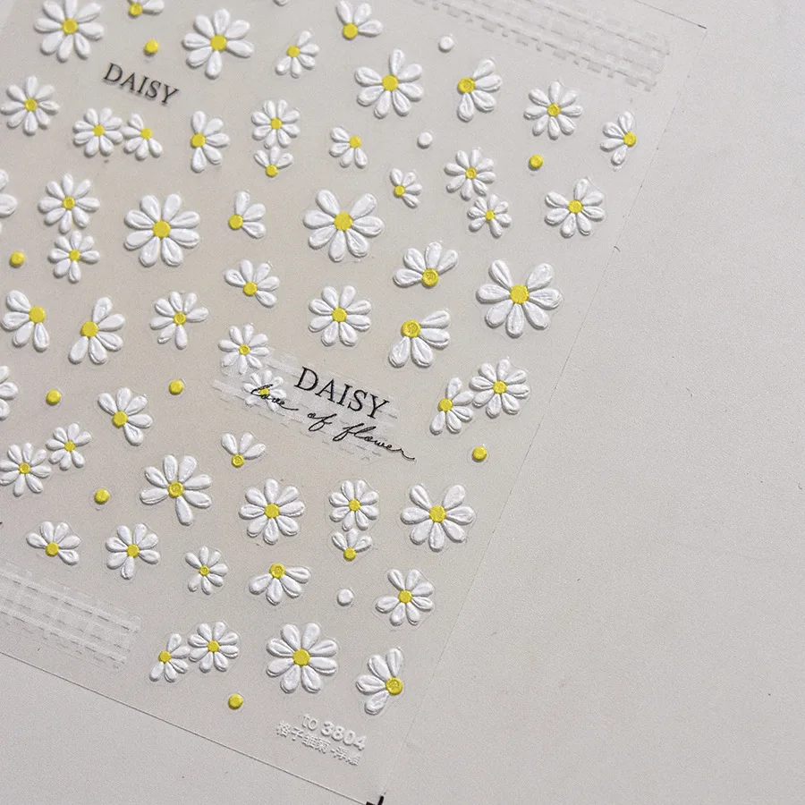 1pcs 5D Elegant White Daisy Nail Art Stickers Japanese Kawaii Flower Adhesive Nail Decorations Decals DIY Manicure Accessories 1pcs 5D Elegant White Daisy Nail Art Stickers Japanese Kawaii Flower Adhesive Nail Decorations Decals DIY Manicure Accessories