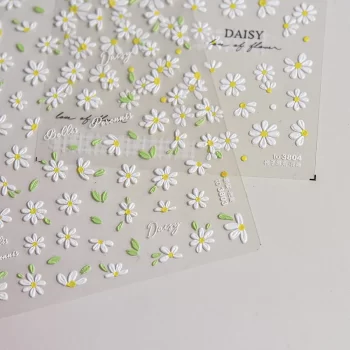5D Elegant White Daisy Nail Art Stickers – Kawaii Japanese Floral Decals for DIY Manicures 3 82371 yrdqen
