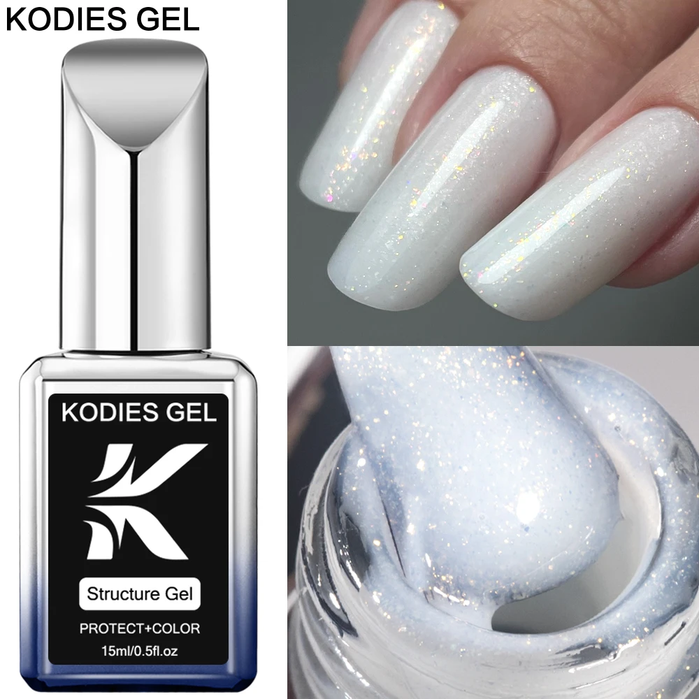 KODIES GEL Kitty White Rubber Base Gel Nail Polish Pearl Shine 15ML Semi Permanent UV Self Leveling Structure Construction Gels KODIES GEL Kitty White Rubber Base Gel Nail Polish Pearl Shine 15ML Semi Permanent UV Self Leveling Structure Construction Gels