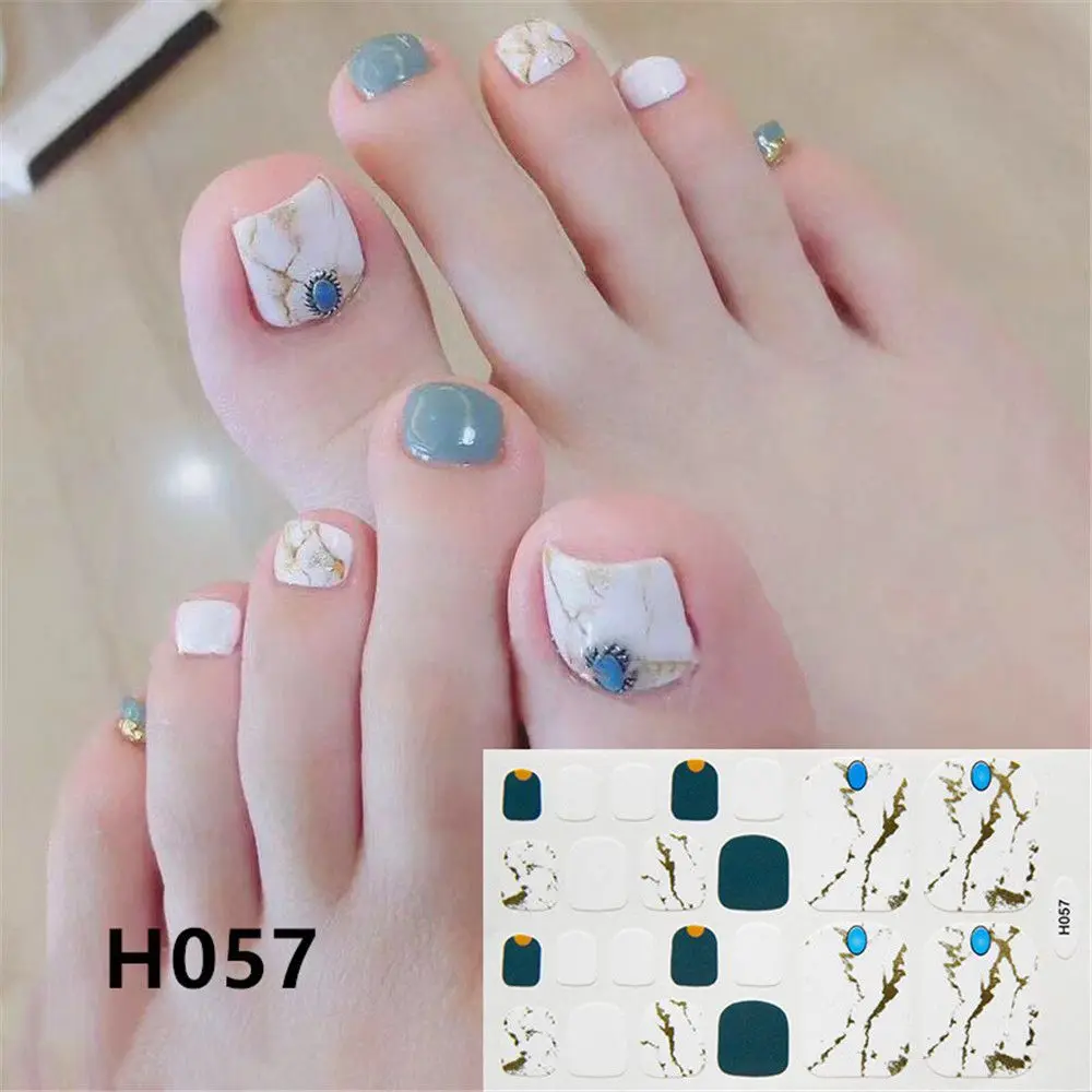 22PCS Toe Nail Stickers/Strips Nail Art Fake Nails Stickers for Nails Toe Self-Adhesive Feet Stickers for Girls DIY toenail stickers - 22PCS Toe Nail Stickers/Strips Nail Art Fake Nails Stickers for Nails Toe Self-Adhesive Feet Stickers for Girls DIY