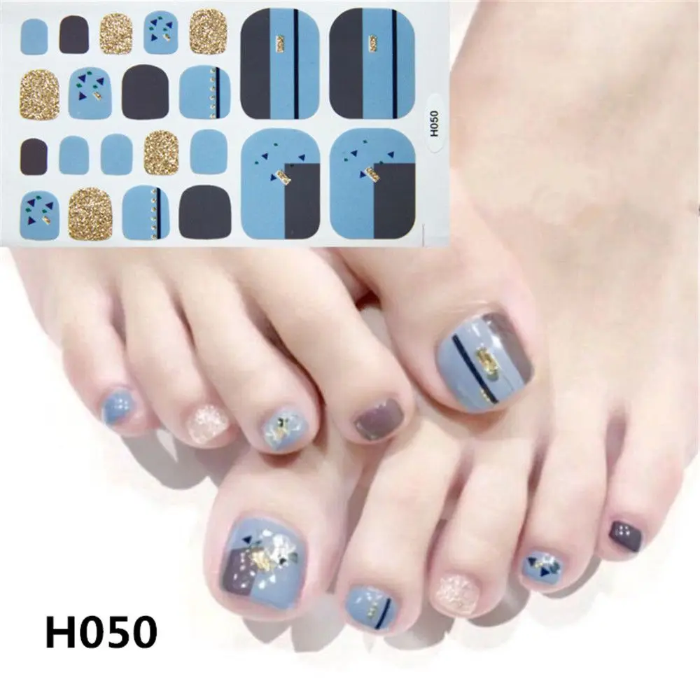 22PCS Toe Nail Stickers/Strips Nail Art Fake Nails Stickers for Nails Toe Self-Adhesive Feet Stickers for Girls DIY toenail stickers - 22PCS Toe Nail Stickers/Strips Nail Art Fake Nails Stickers for Nails Toe Self-Adhesive Feet Stickers for Girls DIY