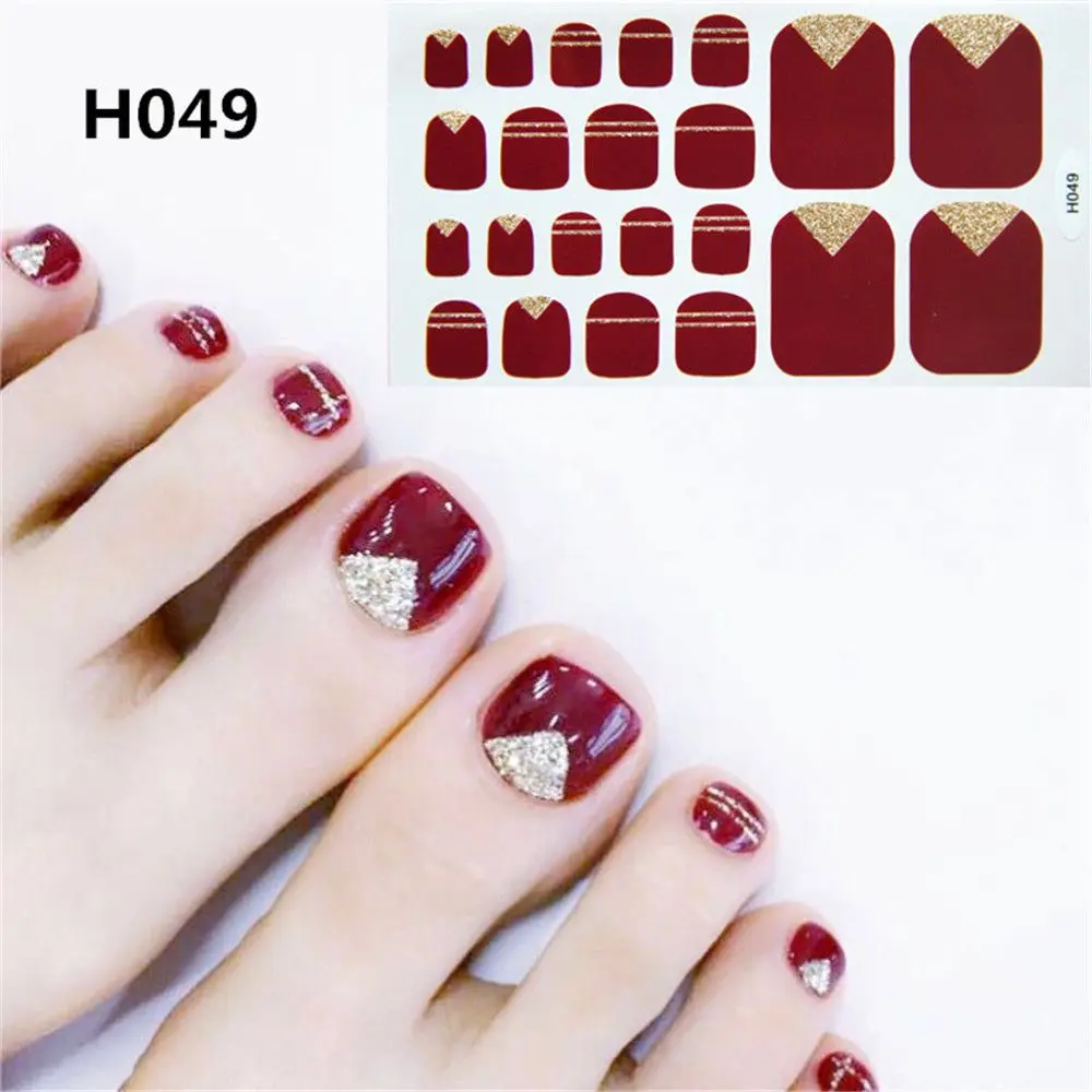 22PCS Toe Nail Stickers/Strips Nail Art Fake Nails Stickers for Nails Toe Self-Adhesive Feet Stickers for Girls DIY toenail stickers - 22PCS Toe Nail Stickers/Strips Nail Art Fake Nails Stickers for Nails Toe Self-Adhesive Feet Stickers for Girls DIY