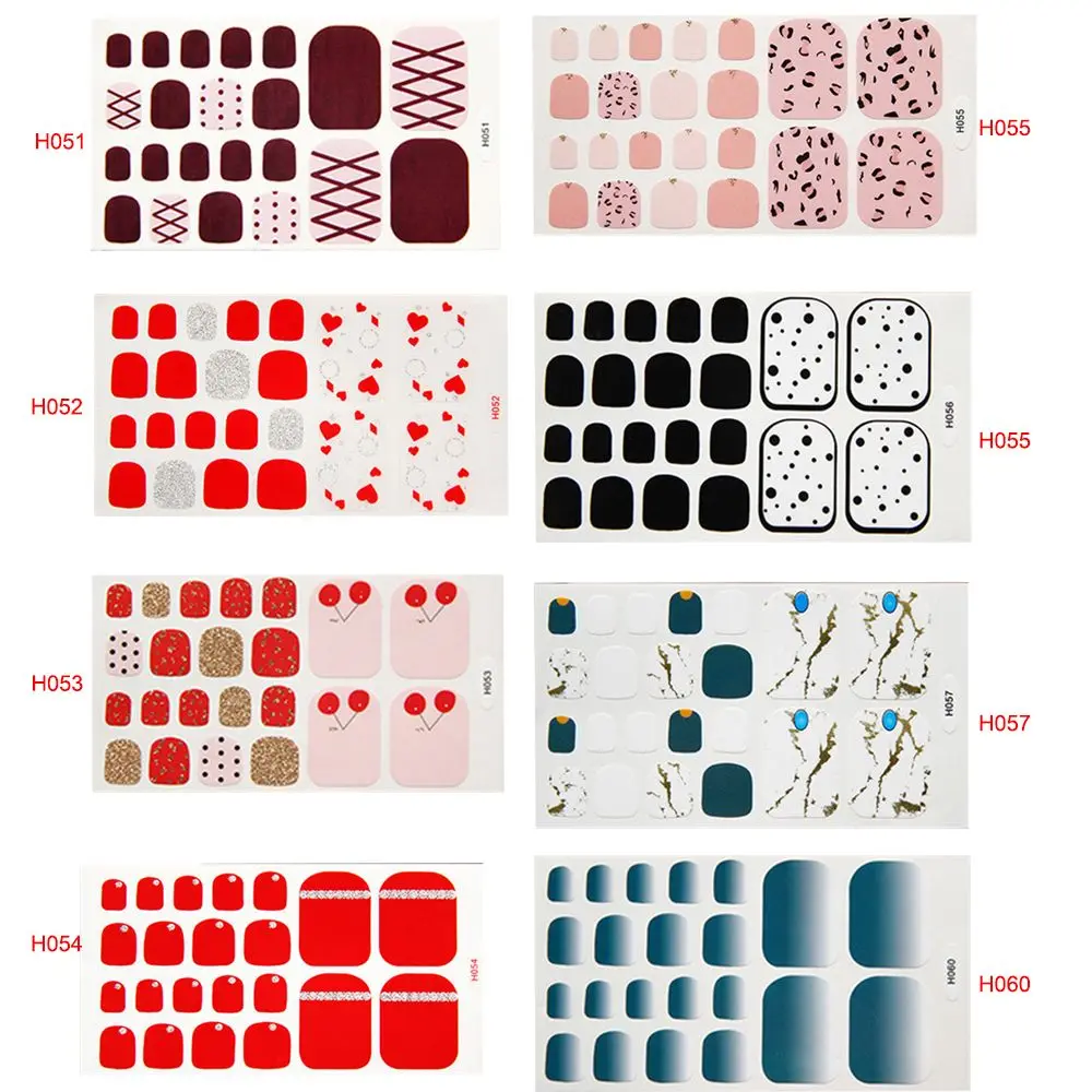 22PCS Toe Nail Stickers/Strips Nail Art Fake Nails Stickers for Nails Toe Self-Adhesive Feet Stickers for Girls DIY toenail stickers - 22PCS Toe Nail Stickers/Strips Nail Art Fake Nails Stickers for Nails Toe Self-Adhesive Feet Stickers for Girls DIY
