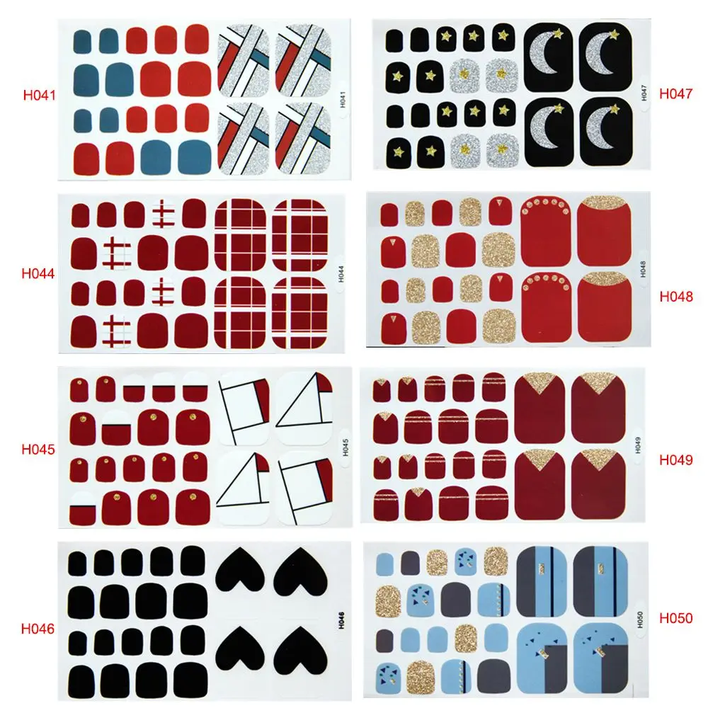 22PCS Toe Nail Stickers/Strips Nail Art Fake Nails Stickers for Nails Toe Self-Adhesive Feet Stickers for Girls DIY toenail stickers - 22PCS Toe Nail Stickers/Strips Nail Art Fake Nails Stickers for Nails Toe Self-Adhesive Feet Stickers for Girls DIY