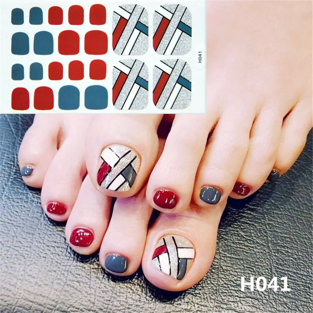 22PCS Toe Nail Stickers/Strips Nail Art Fake Nails Stickers for Nails Toe Self-Adhesive Feet Stickers for Girls DIY toenail stickers - 22PCS Toe Nail Stickers/Strips Nail Art Fake Nails Stickers for Nails Toe Self-Adhesive Feet Stickers for Girls DIY