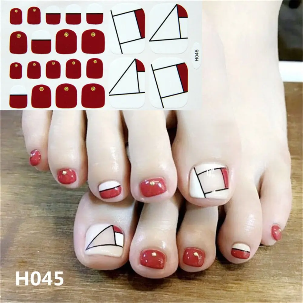 22PCS Toe Nail Stickers/Strips Nail Art Fake Nails Stickers for Nails Toe Self-Adhesive Feet Stickers for Girls DIY toenail stickers - 22PCS Toe Nail Stickers/Strips Nail Art Fake Nails Stickers for Nails Toe Self-Adhesive Feet Stickers for Girls DIY