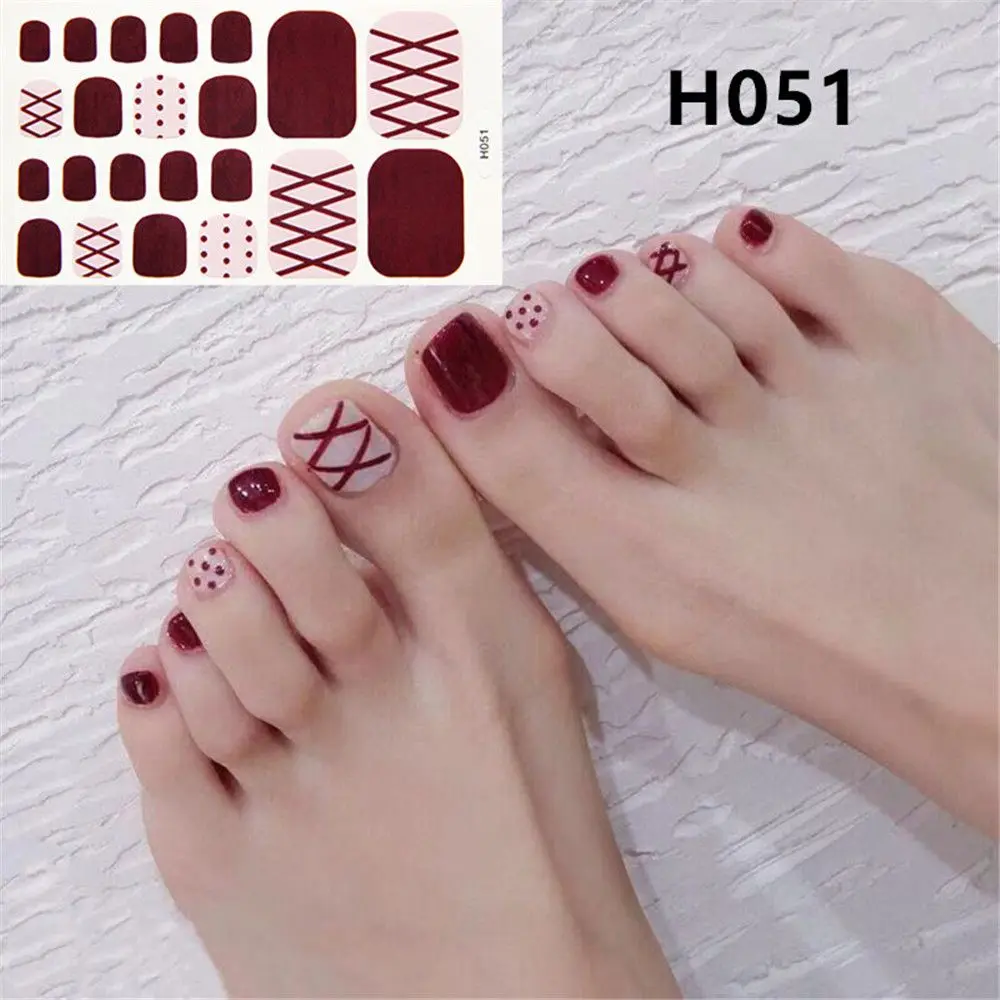 22PCS Toe Nail Stickers/Strips Nail Art Fake Nails Stickers for Nails Toe Self-Adhesive Feet Stickers for Girls DIY toenail stickers - 22PCS Toe Nail Stickers/Strips Nail Art Fake Nails Stickers for Nails Toe Self-Adhesive Feet Stickers for Girls DIY