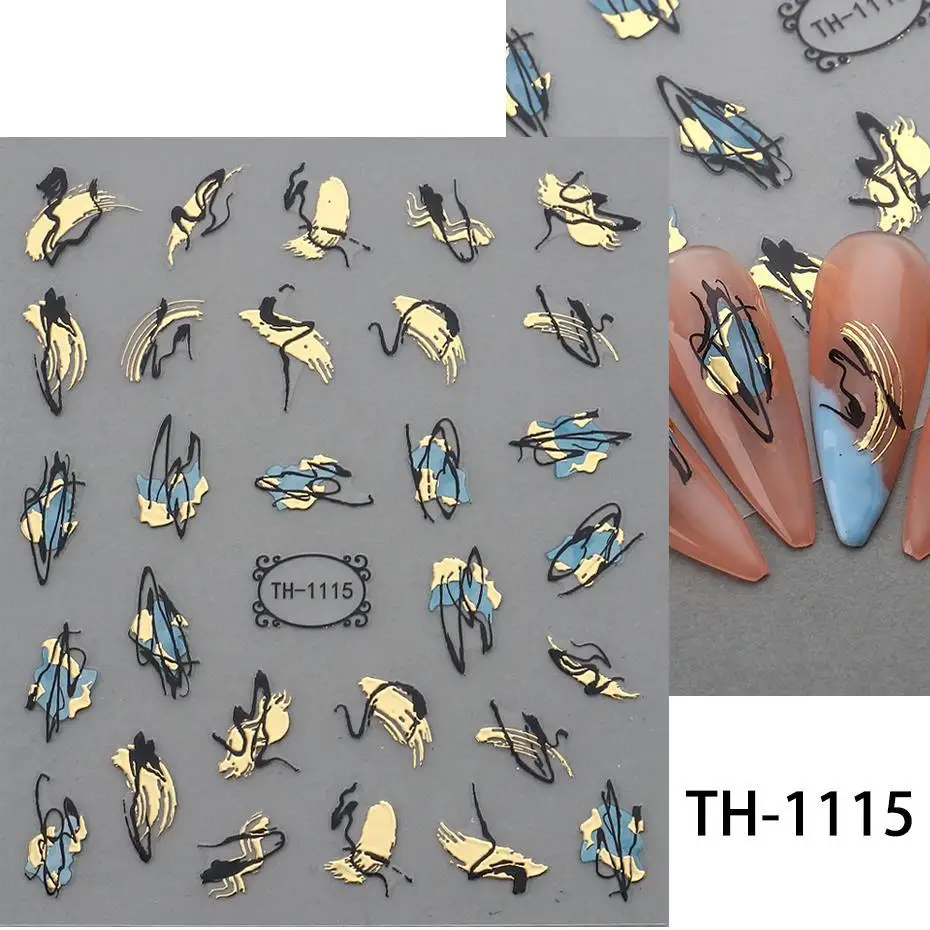 1PCS Black White Butterfly Laser Nail Stickers Y2K Nail Art Decoration Abstract Lines Bronzing Flowers Stickers For Nails 1PCS Black White Butterfly Laser Nail Stickers Y2K Nail Art Decoration Abstract Lines Bronzing Flowers Stickers For Nails