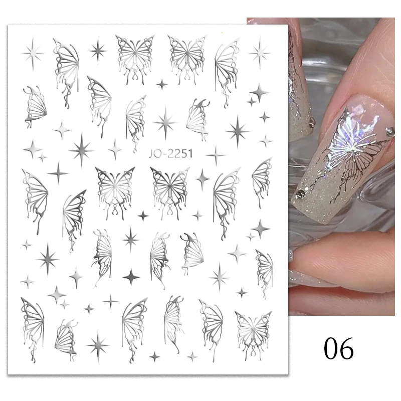 1PCS Black White Butterfly Laser Nail Stickers Y2K Nail Art Decoration Abstract Lines Bronzing Flowers Stickers For Nails 1PCS Black White Butterfly Laser Nail Stickers Y2K Nail Art Decoration Abstract Lines Bronzing Flowers Stickers For Nails