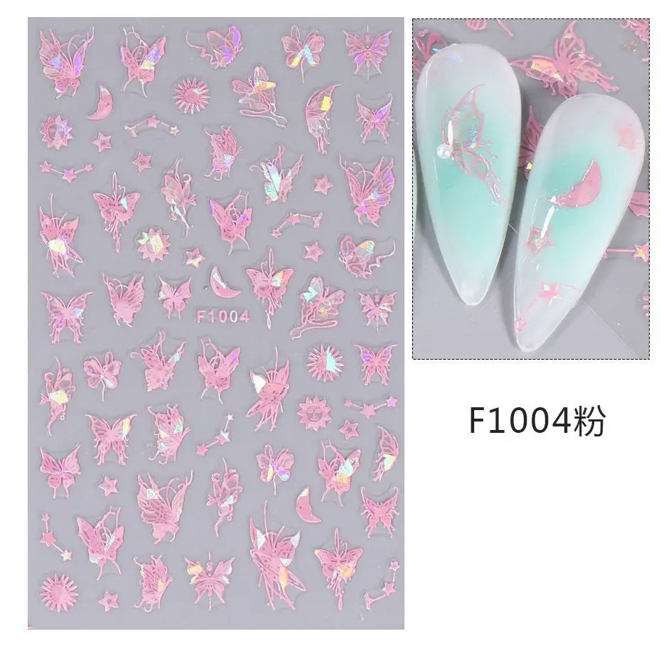 1PCS Black White Butterfly Laser Nail Stickers Y2K Nail Art Decoration Abstract Lines Bronzing Flowers Stickers For Nails 1PCS Black White Butterfly Laser Nail Stickers Y2K Nail Art Decoration Abstract Lines Bronzing Flowers Stickers For Nails