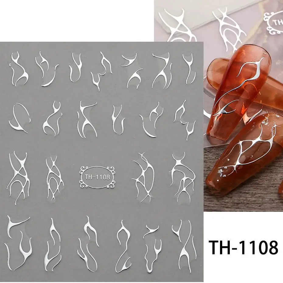 1PCS Black White Butterfly Laser Nail Stickers Y2K Nail Art Decoration Abstract Lines Bronzing Flowers Stickers For Nails 1PCS Black White Butterfly Laser Nail Stickers Y2K Nail Art Decoration Abstract Lines Bronzing Flowers Stickers For Nails