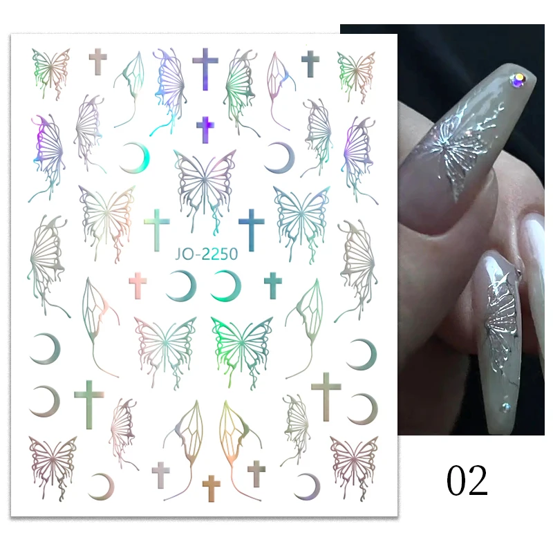 1PCS Black White Butterfly Laser Nail Stickers Y2K Nail Art Decoration Abstract Lines Bronzing Flowers Stickers For Nails 1PCS Black White Butterfly Laser Nail Stickers Y2K Nail Art Decoration Abstract Lines Bronzing Flowers Stickers For Nails