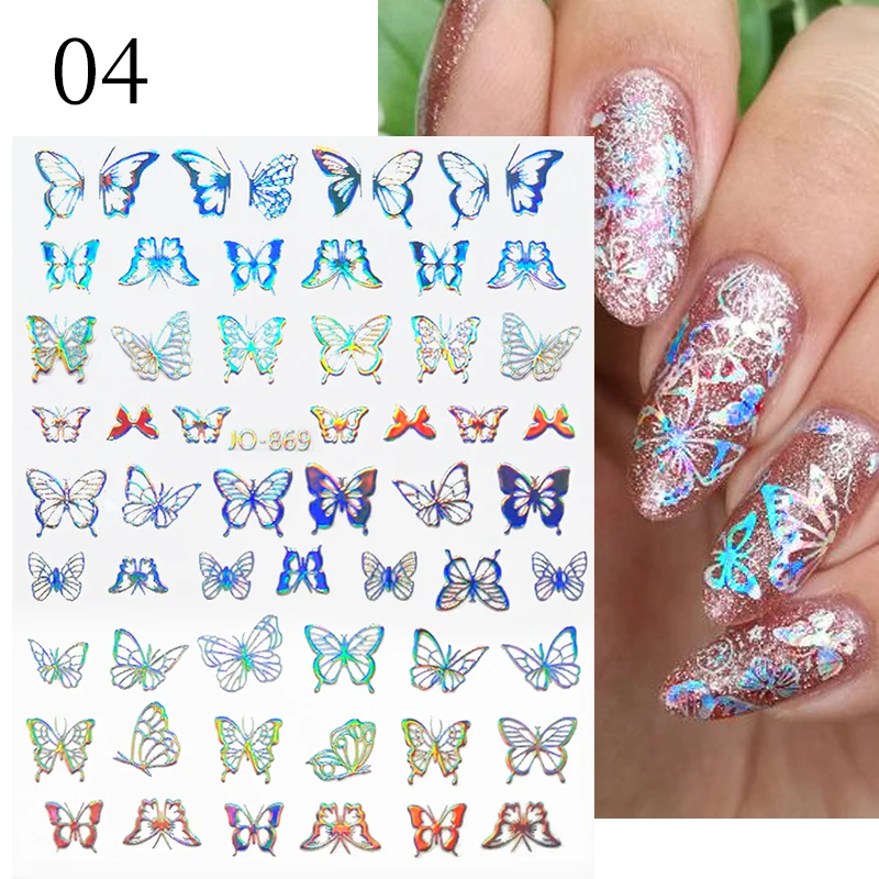 1PCS Black White Butterfly Laser Nail Stickers Y2K Nail Art Decoration Abstract Lines Bronzing Flowers Stickers For Nails 1PCS Black White Butterfly Laser Nail Stickers Y2K Nail Art Decoration Abstract Lines Bronzing Flowers Stickers For Nails
