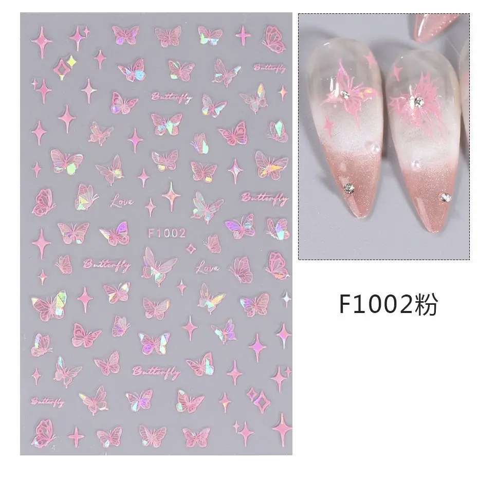 1PCS Black White Butterfly Laser Nail Stickers Y2K Nail Art Decoration Abstract Lines Bronzing Flowers Stickers For Nails 1PCS Black White Butterfly Laser Nail Stickers Y2K Nail Art Decoration Abstract Lines Bronzing Flowers Stickers For Nails