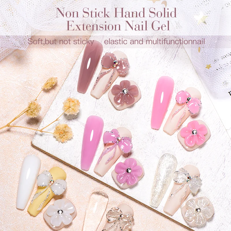 MEET ACROSS 7ml Clear Non Stick Hand Solid Extension Nail Gel Polish Carving Flower Nail Art Building UV Gel Acrylic Varnish MEET ACROSS 7ml Clear Non-Stick Hand Solid Extension Nail Gel Polish Carving Flower Nail Art Building UV Gel Acrylic Varnish