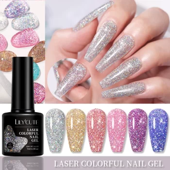 Lilycute 7 ml Holographic Glitter Gel Polish – Spring Sparkle Soak-Off UV/LED Varnish 2 83556 9xcicy