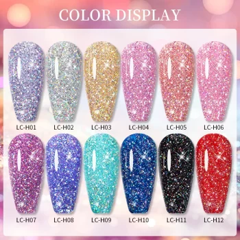 Lilycute 7 ml Holographic Glitter Gel Polish – Spring Sparkle Soak-Off UV/LED Varnish 1 83556 gvcblp