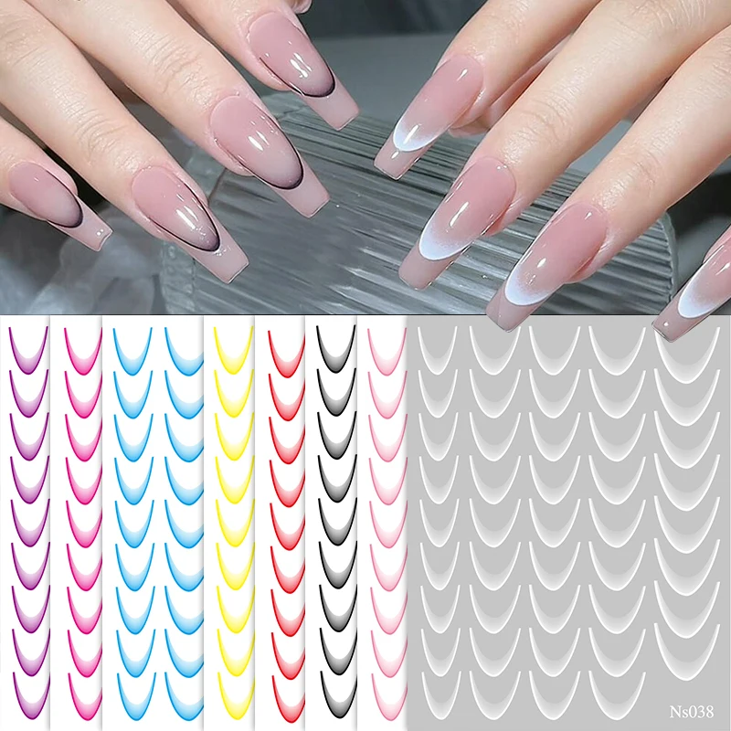 White Black French Line Nail Stickers Stripe 3D Gradient Lines Sliders DIY Stickers for Nails Nail Accessories Manicure Decor 3d french line nail stickers - White Black French Line Nail Stickers Stripe 3D Gradient Lines Sliders DIY Stickers for Nails Nail Accessories Manicure Decor