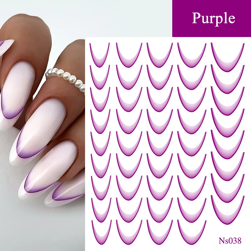 White Black French Line Nail Stickers Stripe 3D Gradient Lines Sliders DIY Stickers for Nails Nail Accessories Manicure Decor 3d french line nail stickers - White Black French Line Nail Stickers Stripe 3D Gradient Lines Sliders DIY Stickers for Nails Nail Accessories Manicure Decor