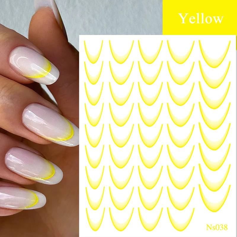 White Black French Line Nail Stickers Stripe 3D Gradient Lines Sliders DIY Stickers for Nails Nail Accessories Manicure Decor 3d french line nail stickers - .White Black French Line Nail Stickers Stripe 3D Gradient Lines Sliders DIY Stickers for Nails Nail Accessories Manicure Decor